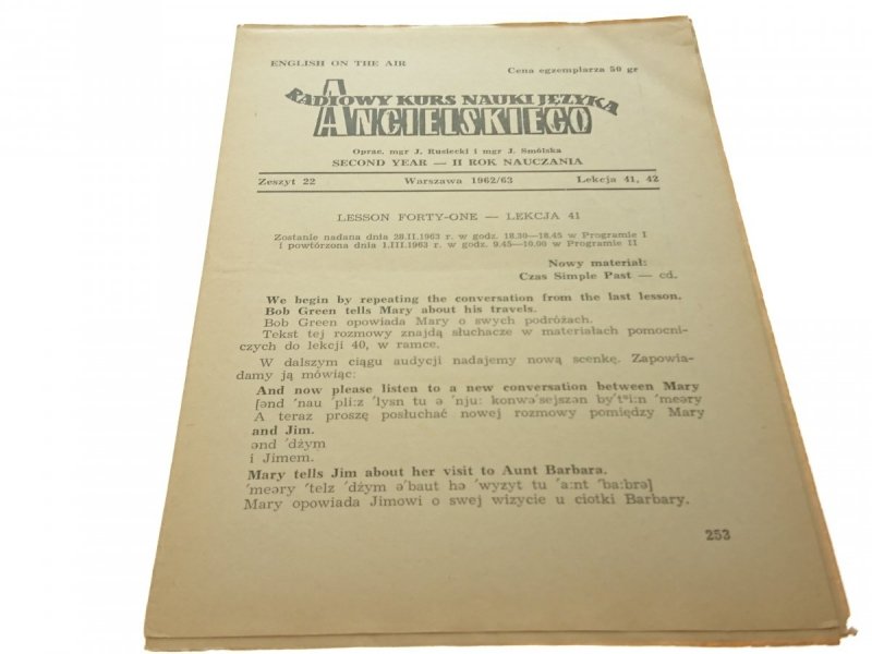 RADIOWY KURS NAUKI JĘZYKA ANGIELSKIEGO 22 II ROK
