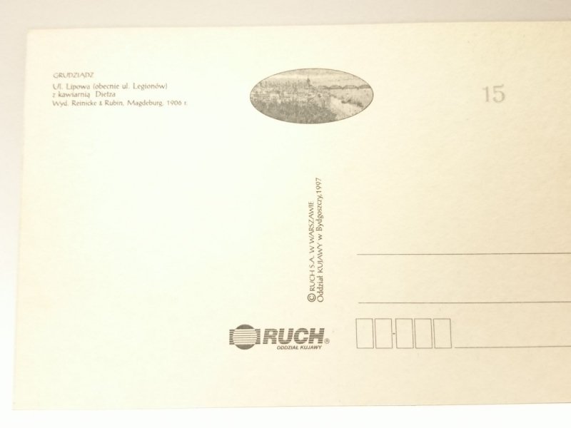 REPRINT. GRUDZIĄDZ. UL. LIPOWA Z KAWIARNIĄ DIETZA