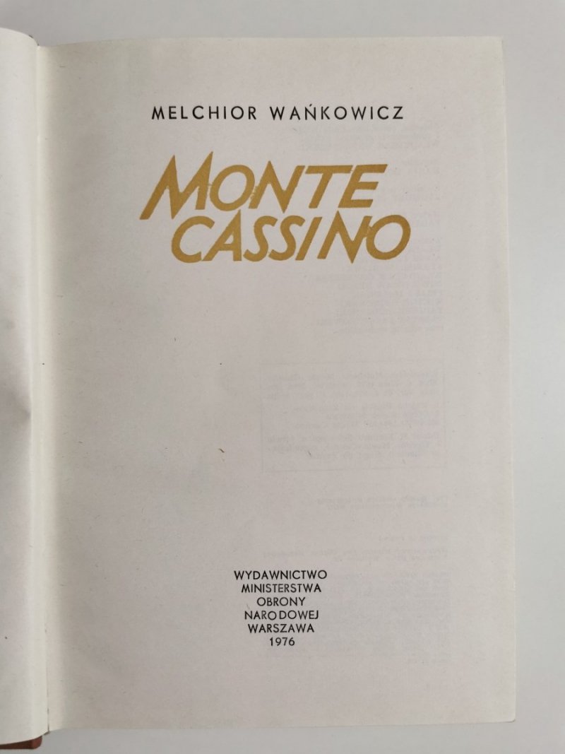 MONTE CASSINO - Melchior Wańkowicz 1976