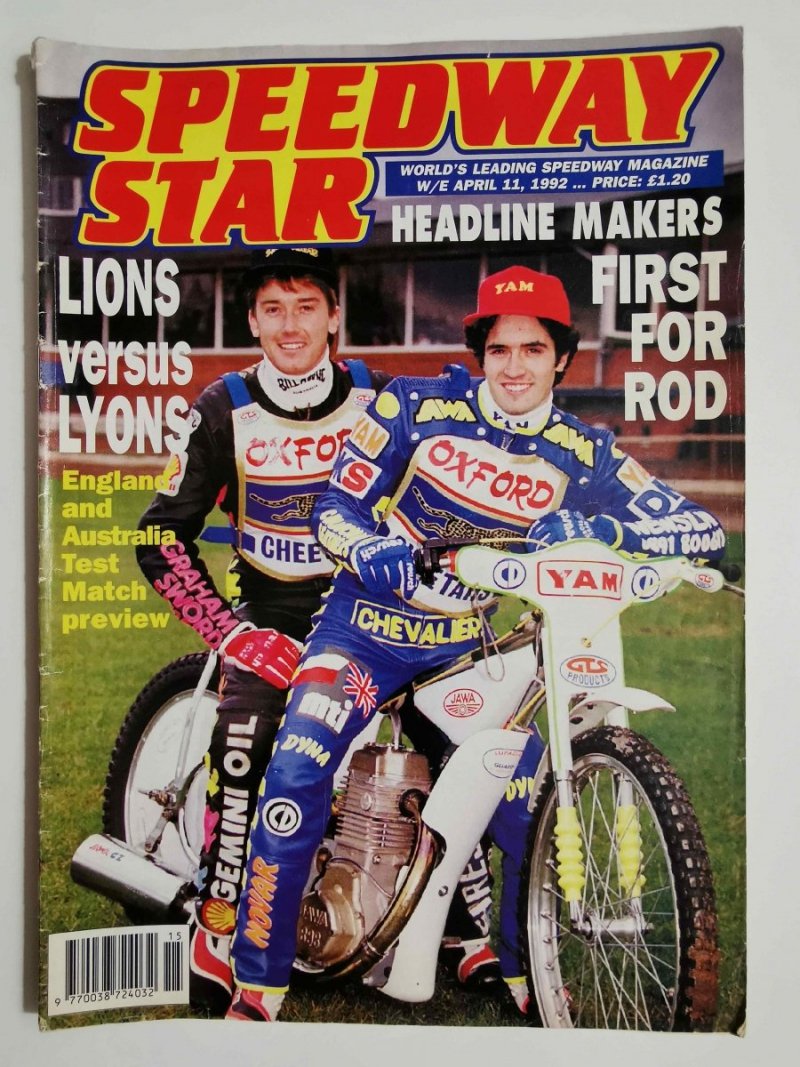 SPEEDWAY STAR APRIL 11 1992