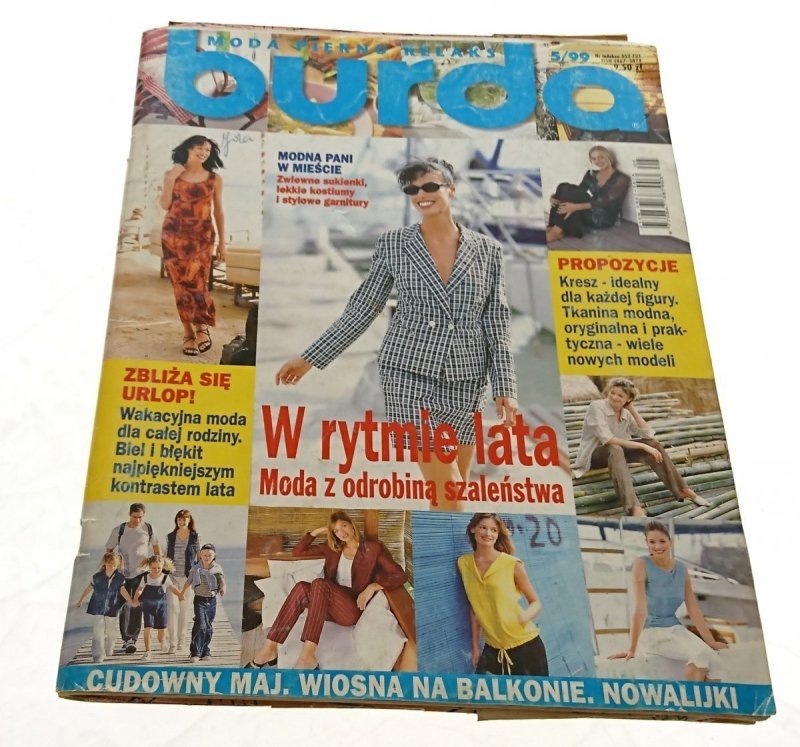 BURDA NR 5/99 W RYTMIE LATA. MODA Z ODROBINĄ