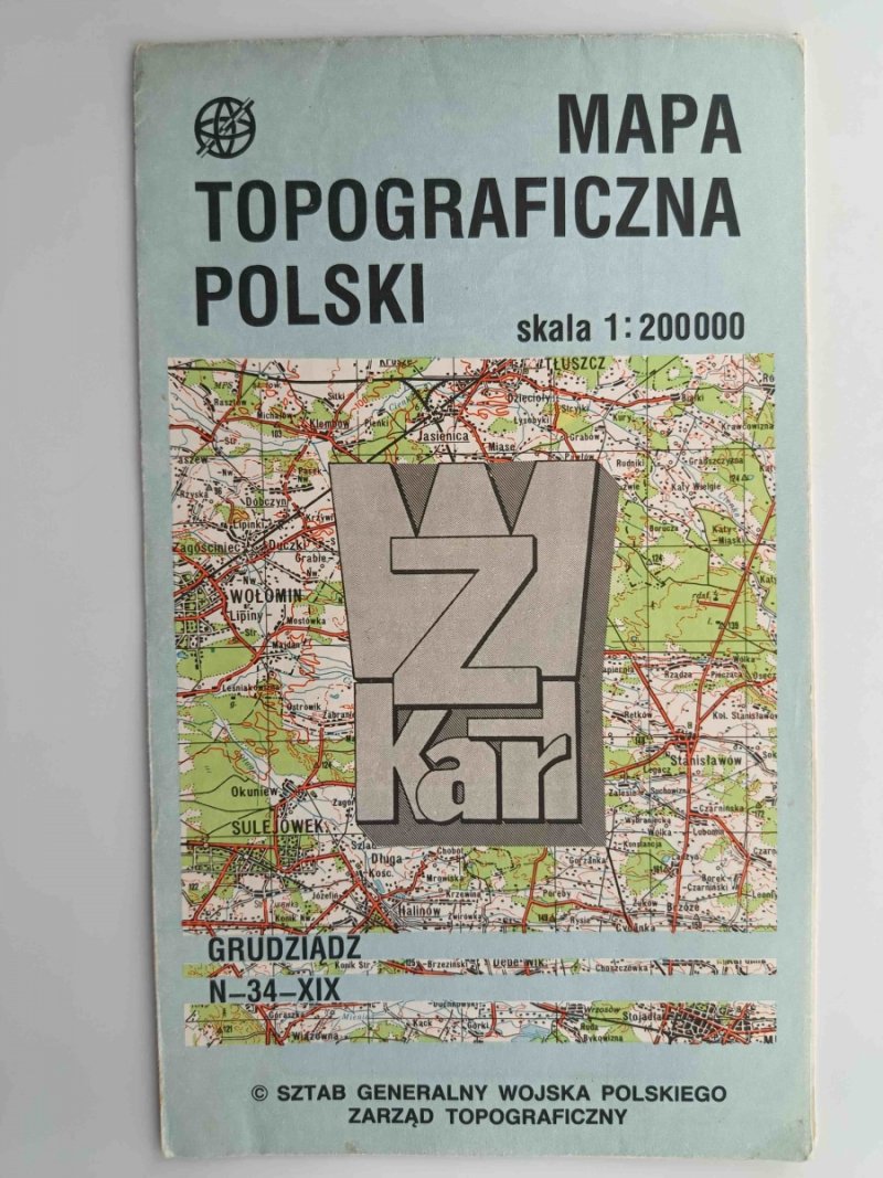 MAPA TOPOGRAFICZNA POLSKI 1:200 000. GRUDZIĄDZ