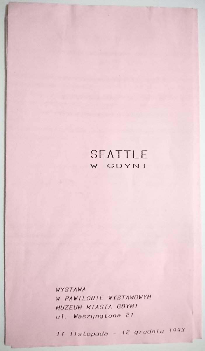 SEATTLE W GDYNI 1993 INFORMATOR