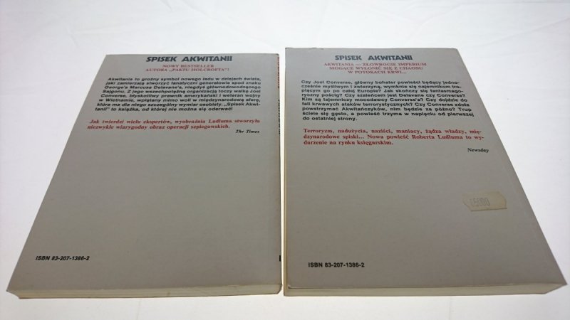 SPISEK AKWITANII CZĘŚĆ 1 i 2 - Robert Ludlum 1992