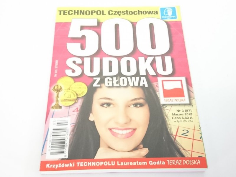 500 SUDOKU Z GŁOWĄ NR 3 (87) MARZEC 2018