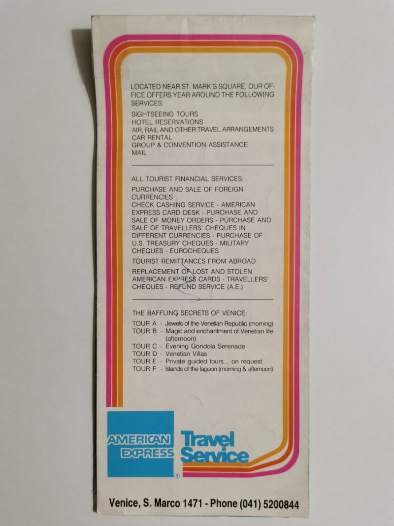 MAP OF VENICE. TRAVEL SERVICE 