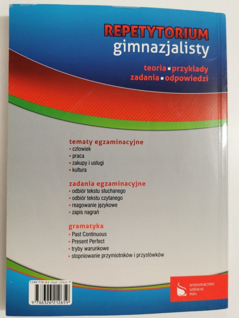 REPETYTORIUM GIMNAZJALISTY. CZĘŚĆ JĘZYKOWA. JĘZYK ANGIELSKI 2011