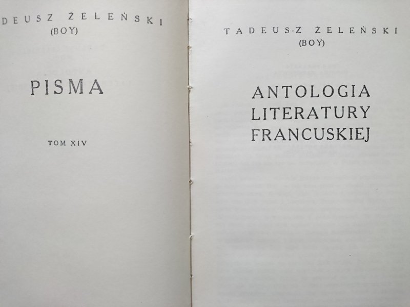 ANTOLOGIA LITERATURY FRANCUSKIEJ - Tadeusz Żeleński-Boy