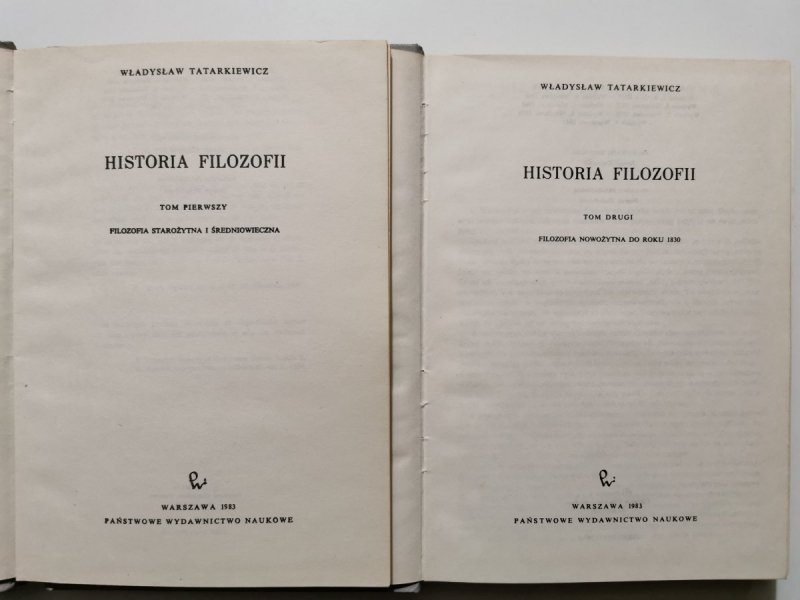 HISTORIA FILOZOFII TOM 1 i 2 - Władysław Tatarkiewicz 