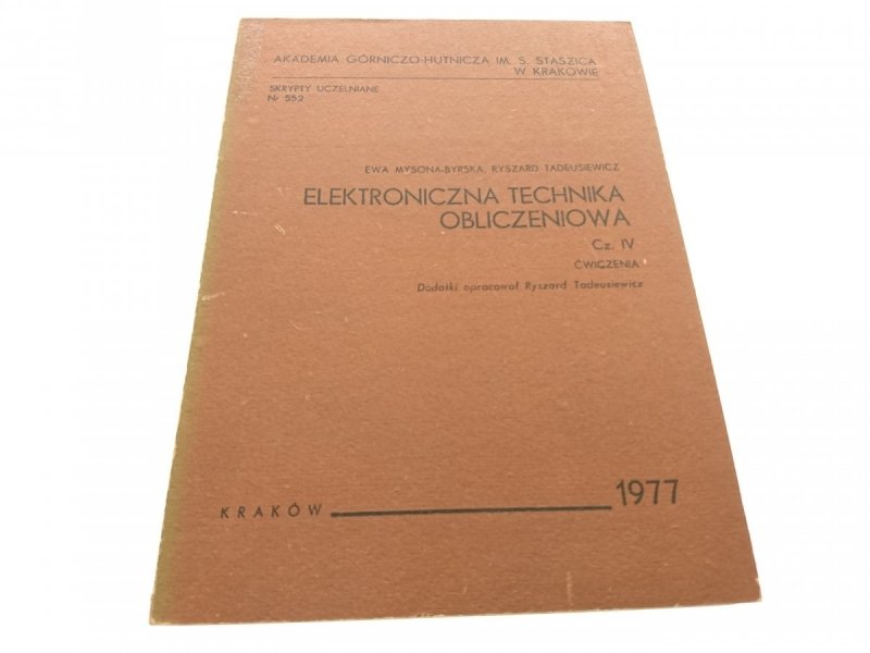 ELEKTRONICZNA TECHNIKA OBLICZENIOWA CZĘŚĆ IV 1977