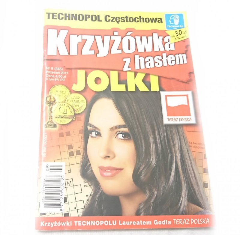 KRZYŻÓWKA Z HASŁEM JOLKI NR 9 (345) WRZESIEŃ 2017
