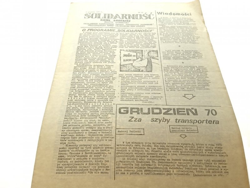 SOLIDARNOŚĆ NR 10 ZIEMI ŁÓDZKIEJ. 5 GRUDNIA 1980