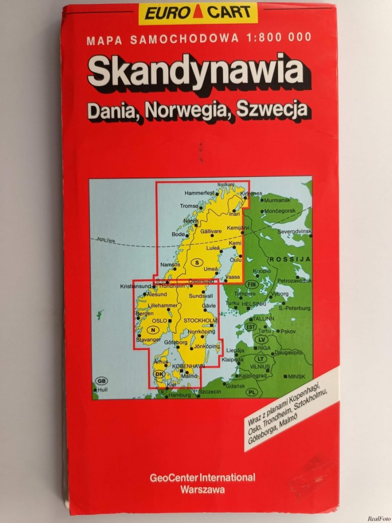 SKANDYNAWIA DANIA, NORWEGIA, SZWECJA 1:800000