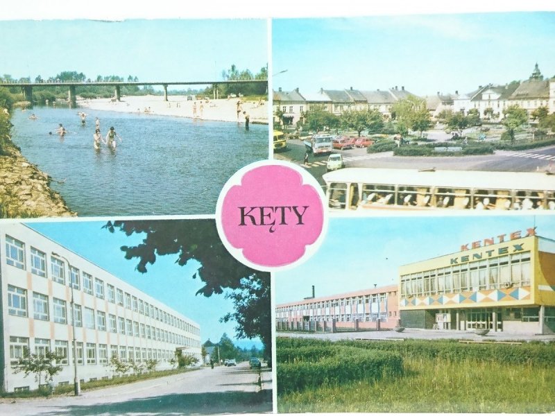 KĘTY. PLAŻA NAD RZEKĄ SOŁĄ. RYNEK, SZKOŁA ZAWODOWA