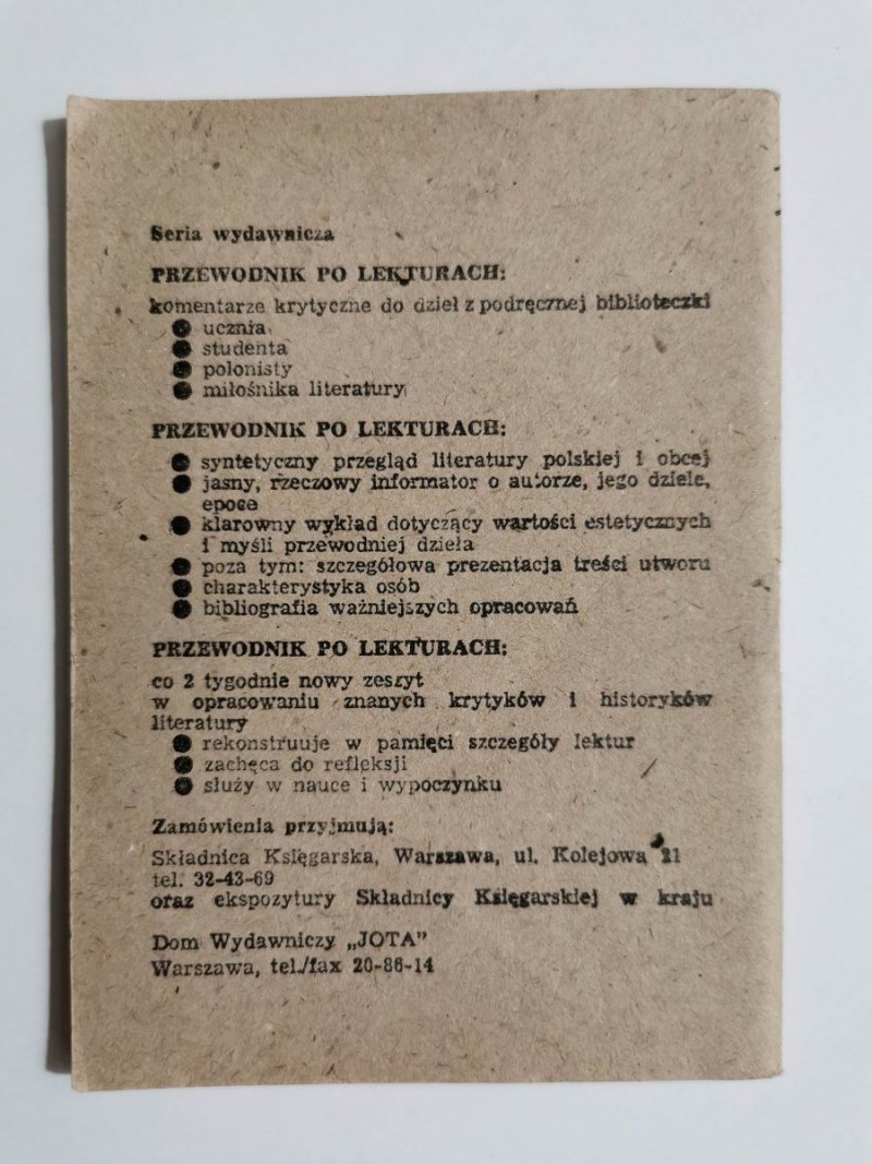 PRZEWODNIK PO LEKTURACH 61 POEZJE – ZBIGNIEW HERBERT 1991