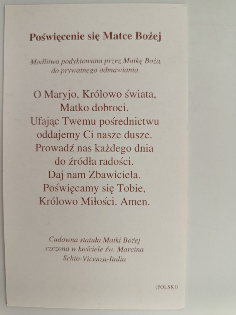 POŚWIĘCENIE SIĘ MATCE BOŻEJ