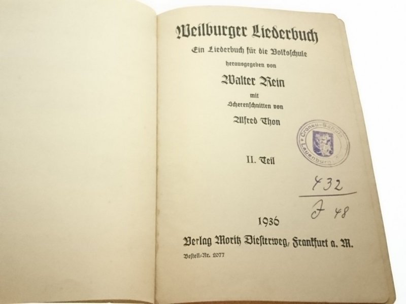 WEILBURGER LIEDERBUCH ZWEITER TEIL - Walter Rein 