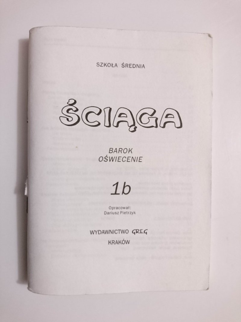 ŚCIĄGA 1b BAROK OŚWIECENIE 