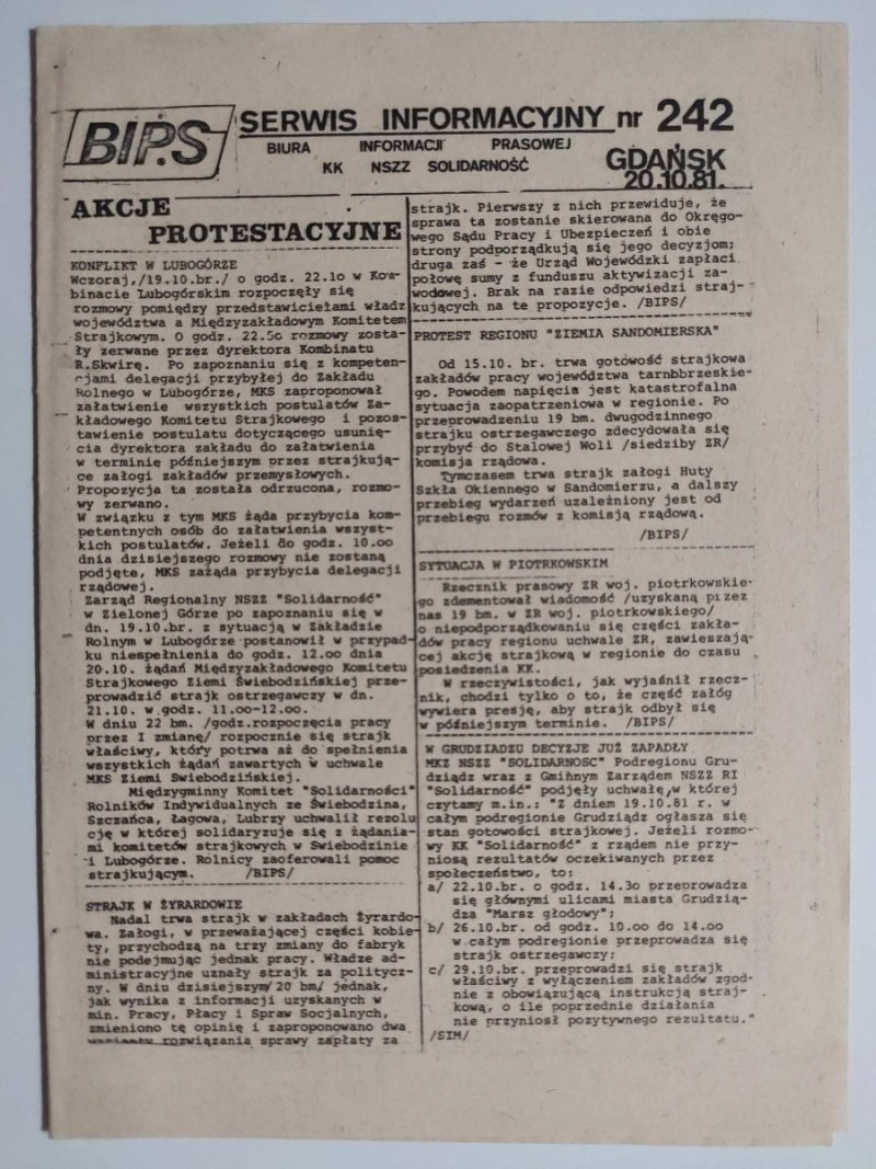 BIPS NR 242 – 20.10.1981