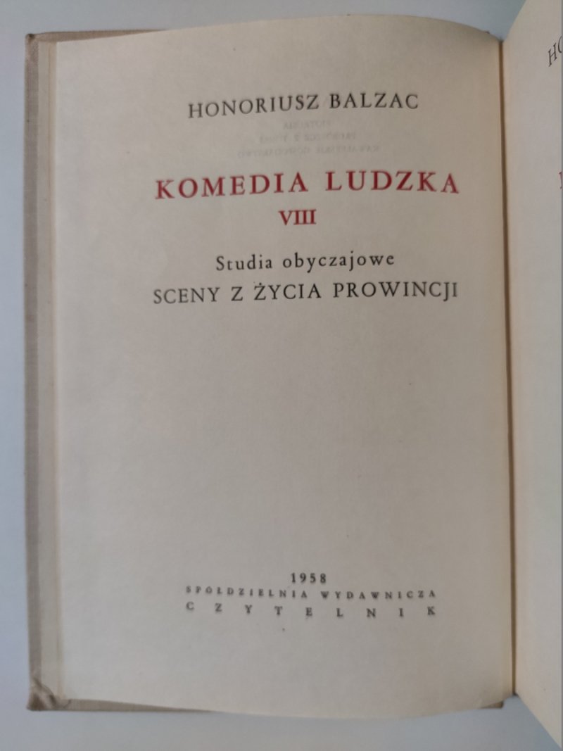 KOMEDIA LUDZKA VIII - Honoriusz Balzac