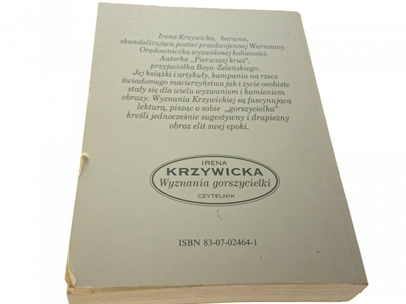 WYZNANIA GORSZYCIELKI - Irena Krzywicka 1995