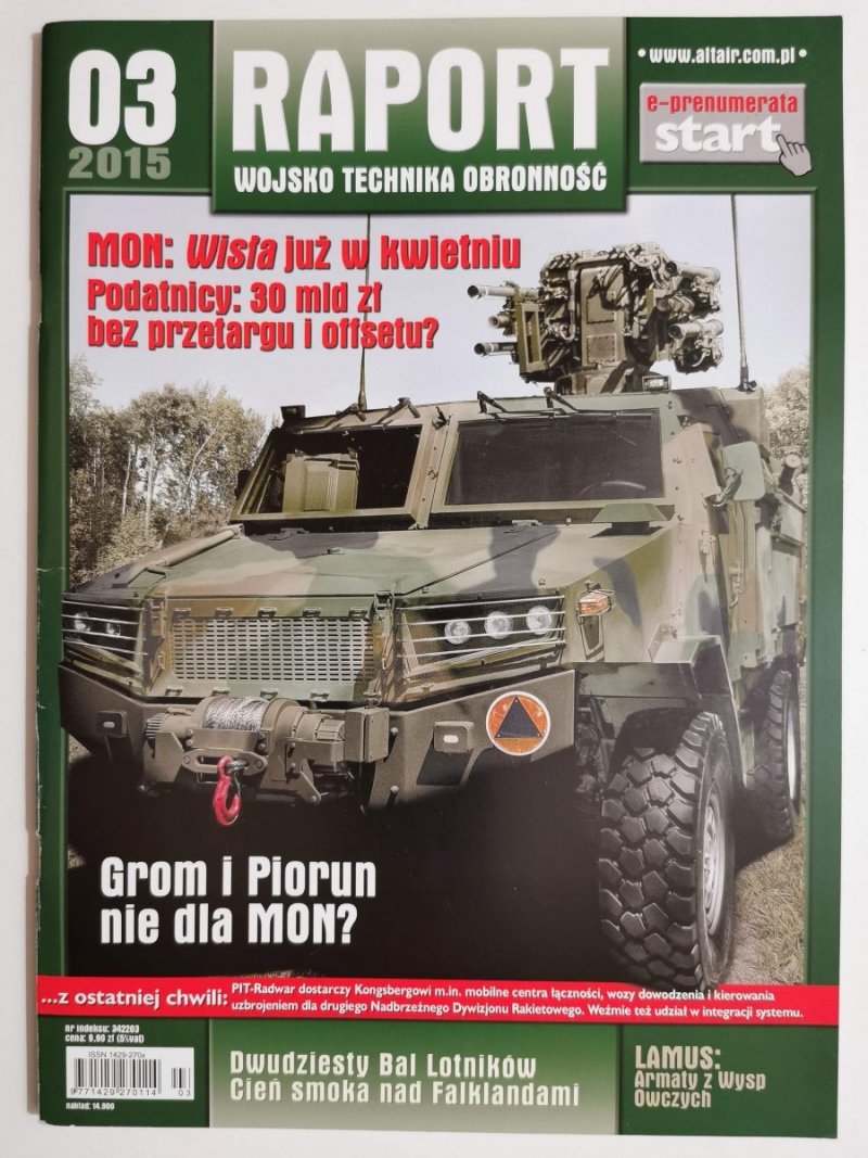 RAPORT NR 03/2015 MON: WISŁA JUŻ W KWIETNIU