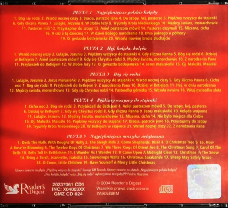 CD. NAJPIĘKNIEJSZE POLSKIE KOLENDY READERS DIGEST 5xCD