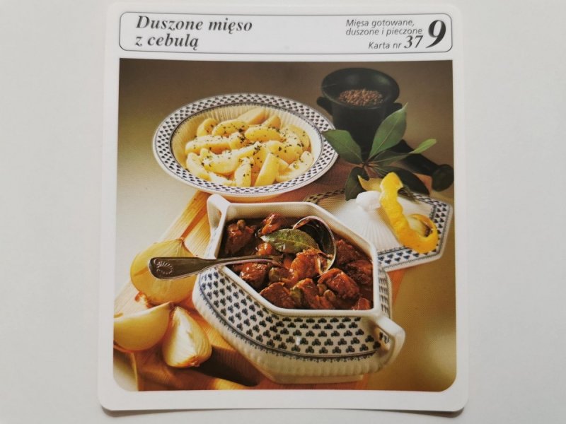 KARTA KULINARNA NR. 37 DUSZONE MIĘSO Z CEBULĄ