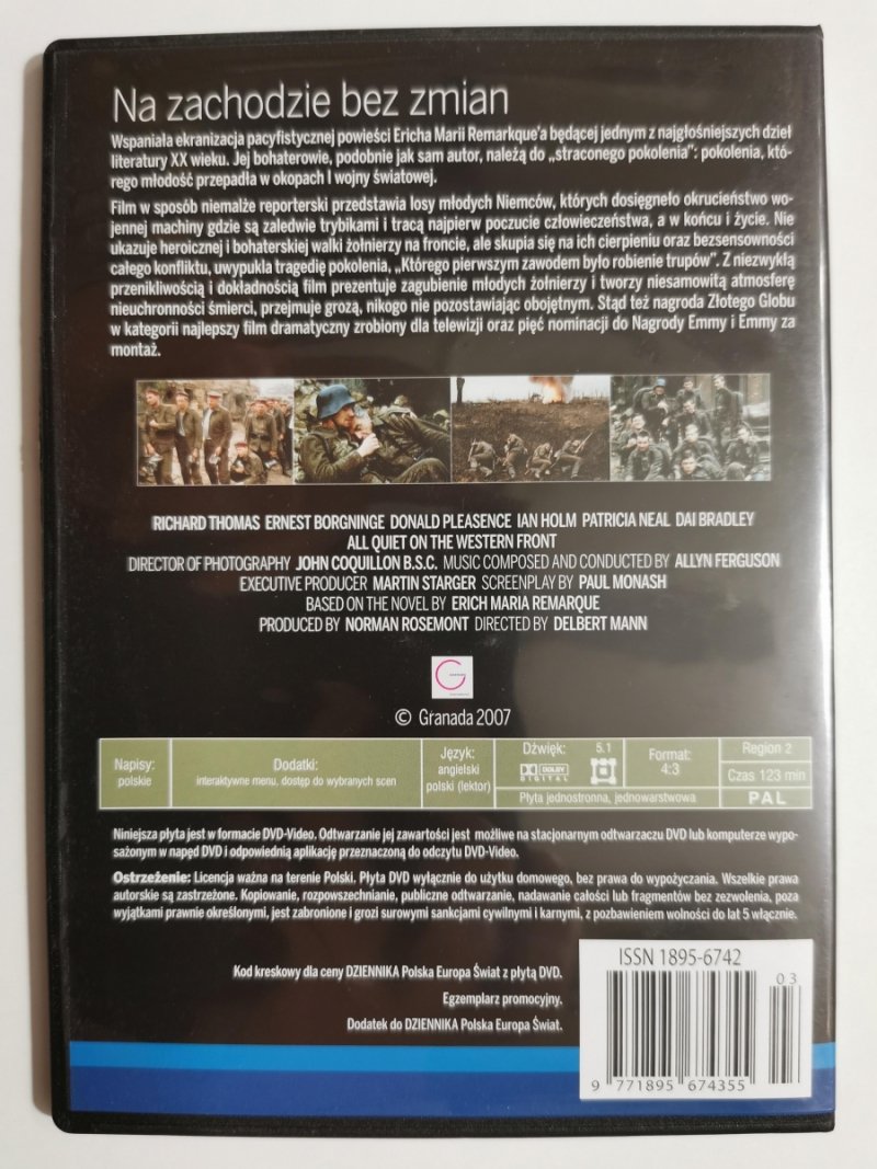 DVD. NA ZACHODZIE BEZ ZMIAN. RICHARD THOMAS