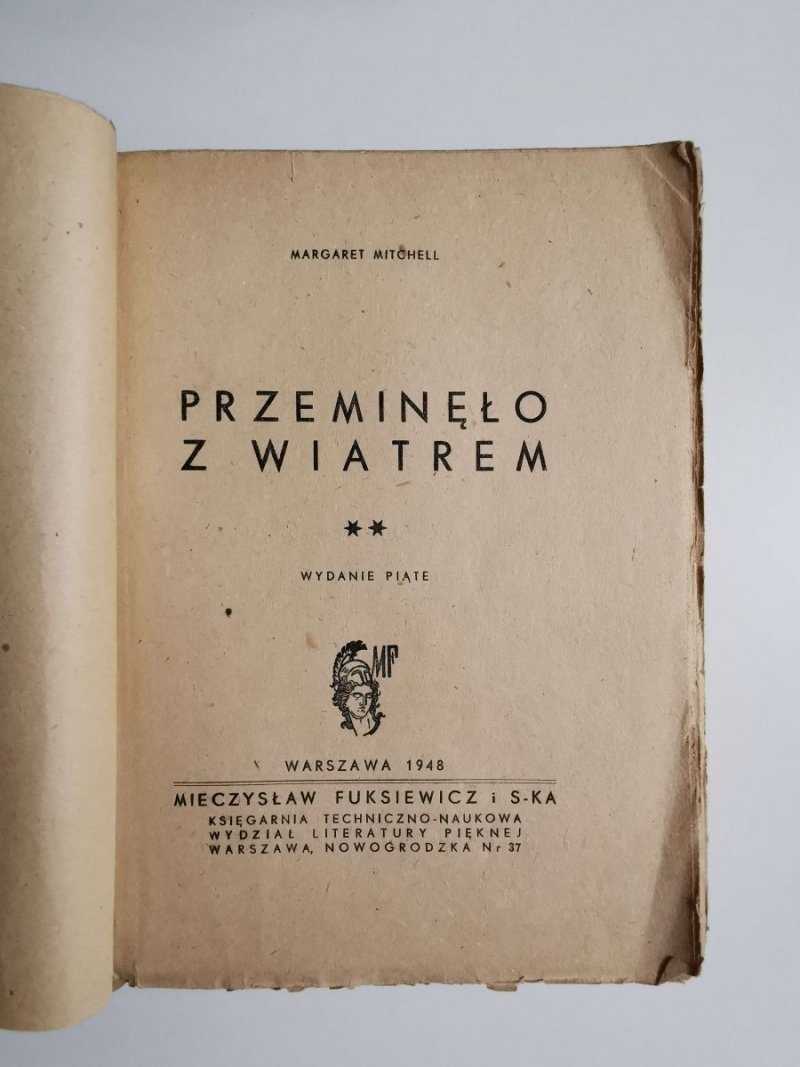 PRZEMINĘŁO Z WIATREM TOM II - Margaret Mitchell 1948