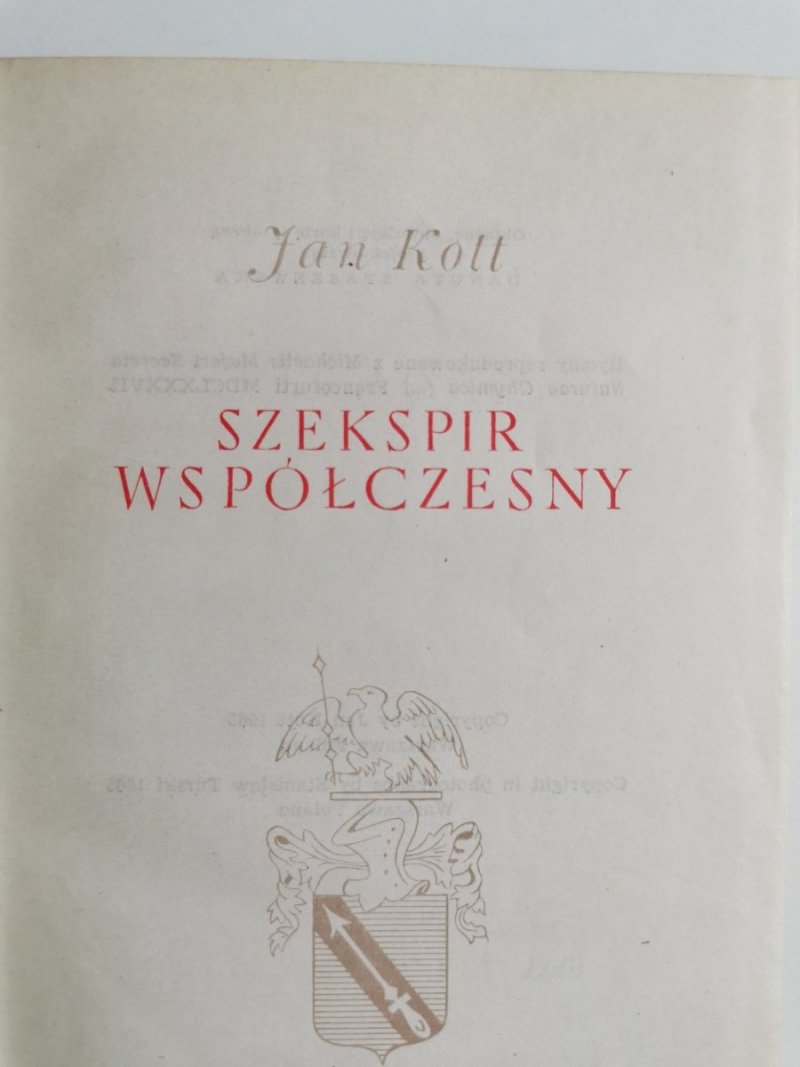 SZEKSPIR WSPÓŁCZESNY - Jan Kott 