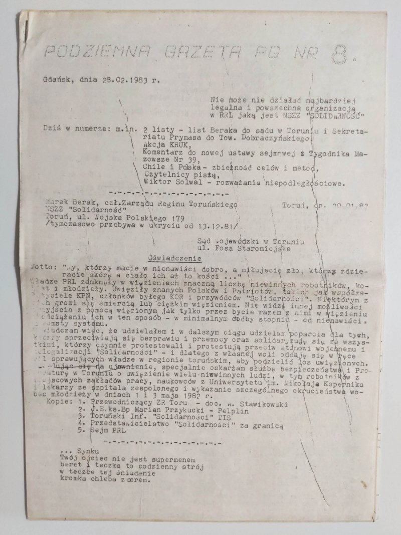 PODZIEMNA GAZETA PG NR.8