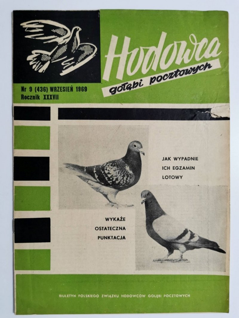 HODOWCA GOŁĘBI POCZTOWYCH NR 9  1969