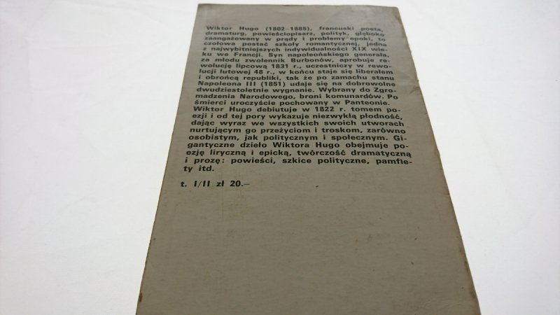 KATEDRA MARII PANNY W PARYŻU TOM I - W. Hugo 1973