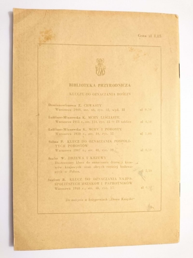 POZNAJ 100 ROŚLIN - Janina Szaferowa 1955
