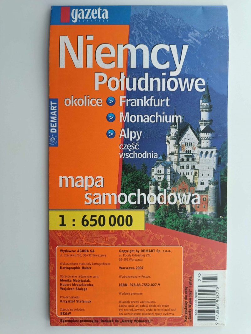 NIEMCY POŁUDNIOWE 1:650 000
