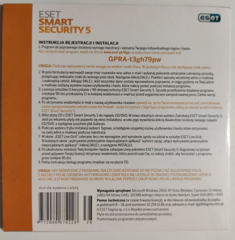CD. ESET SMART SECURITY 5