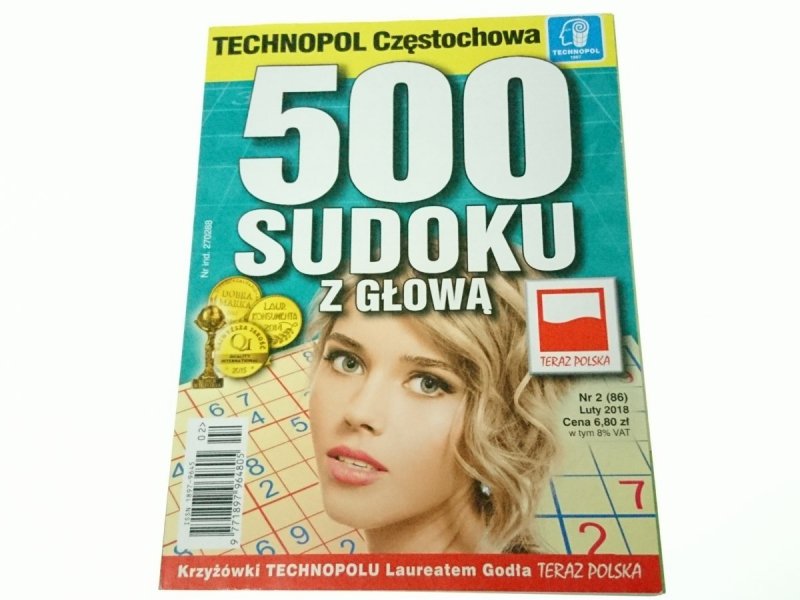 500 SUDOKU Z GŁOWĄ NR 2 (86) LUTY 2018