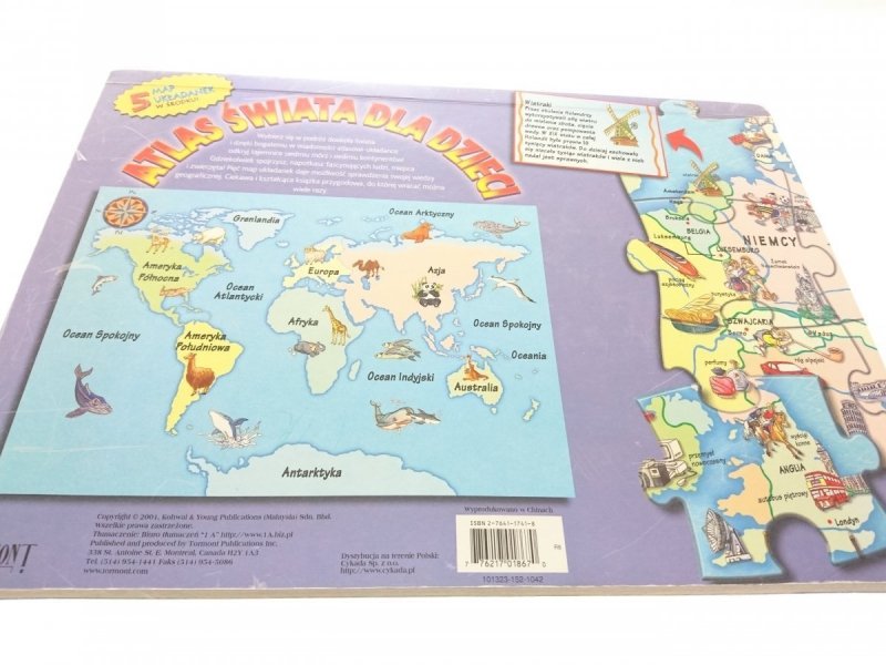 ATLAS ŚWIATA DLA DZIECI. 5 MAP UKŁADANEK 2001