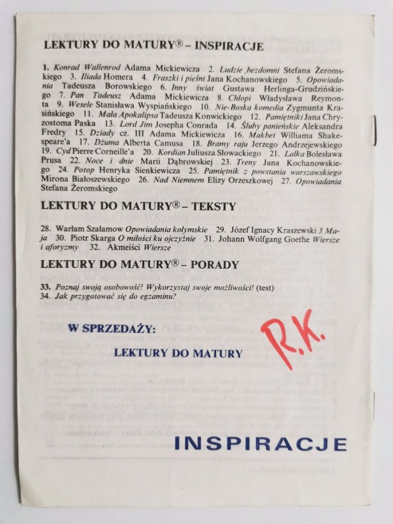LEKTURY DO MATURY NR 12 PAMIĘTNIKI JANA CHRYZOSTOMA PASKA 