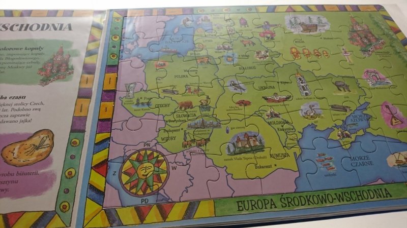 EUROPA. KSIĄŻKA Z PUZZLAMI. KRAJE EUROPY 5 PUZZLI