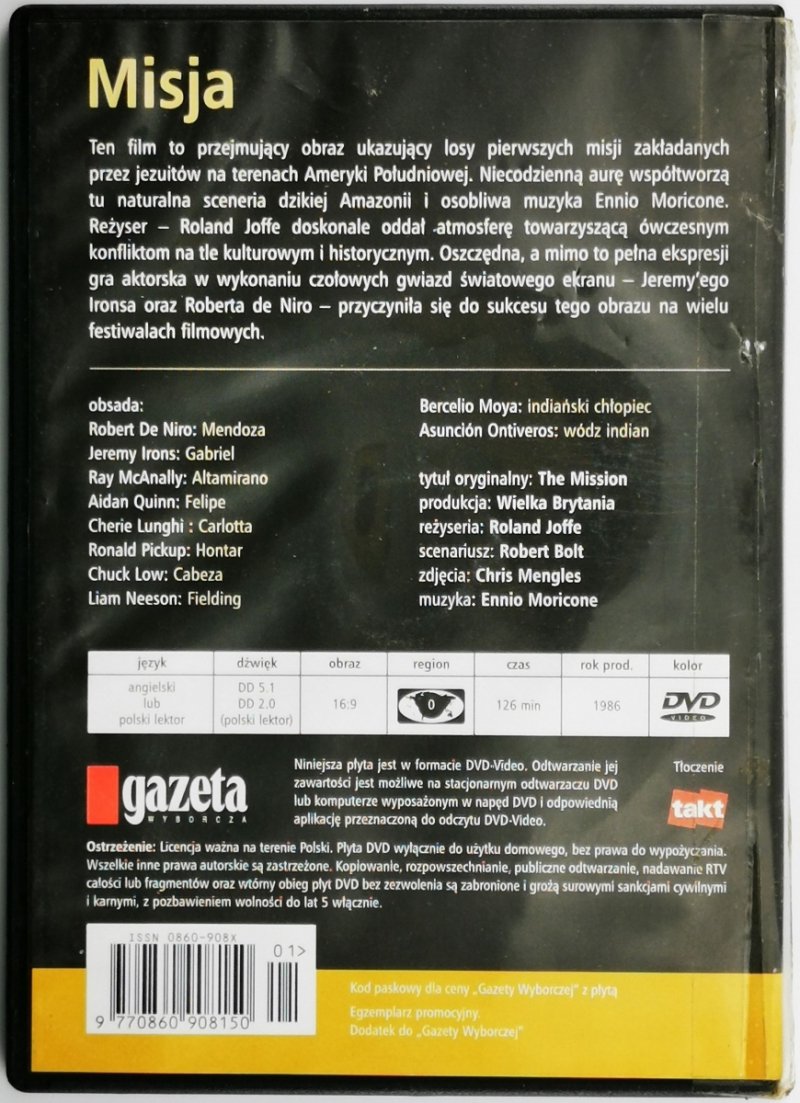 DVD. MISJA - Ronald Bolt