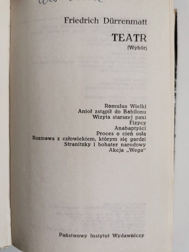 TEATR - Friedrich Durrenmatt 