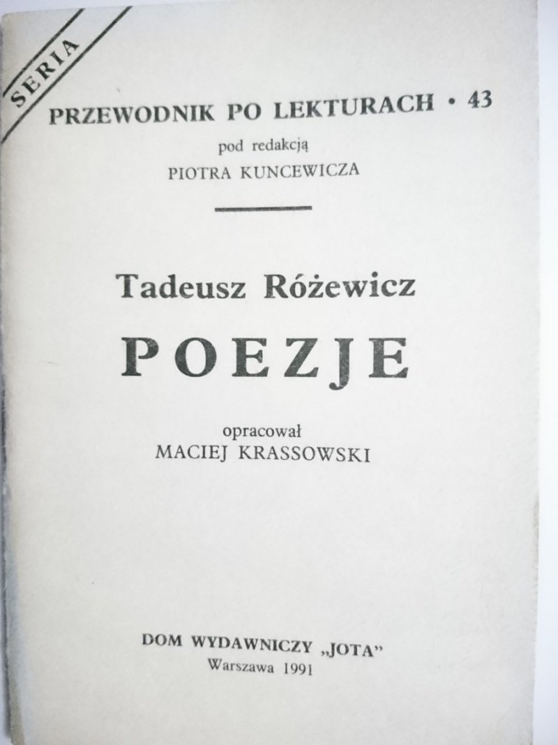 PRZEWODNIK PO LEKTURACH NR 43 POEZJE - RÓŻEWICZ