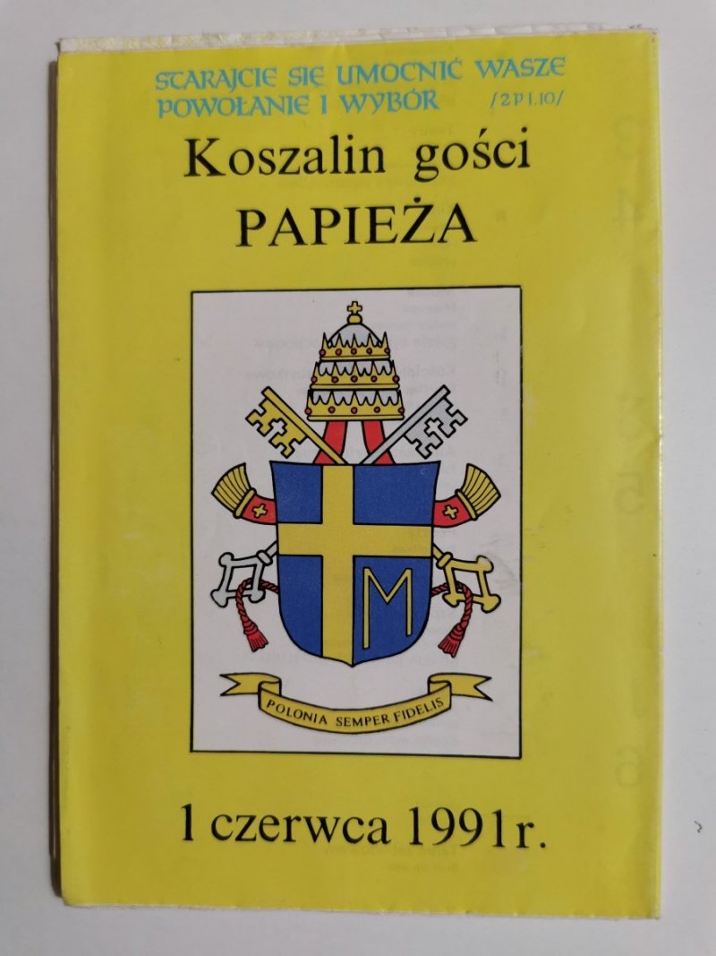 KOSZALIN GOŚCI PAPIEŻA 1 CZERWCA 1991 r. MAPA