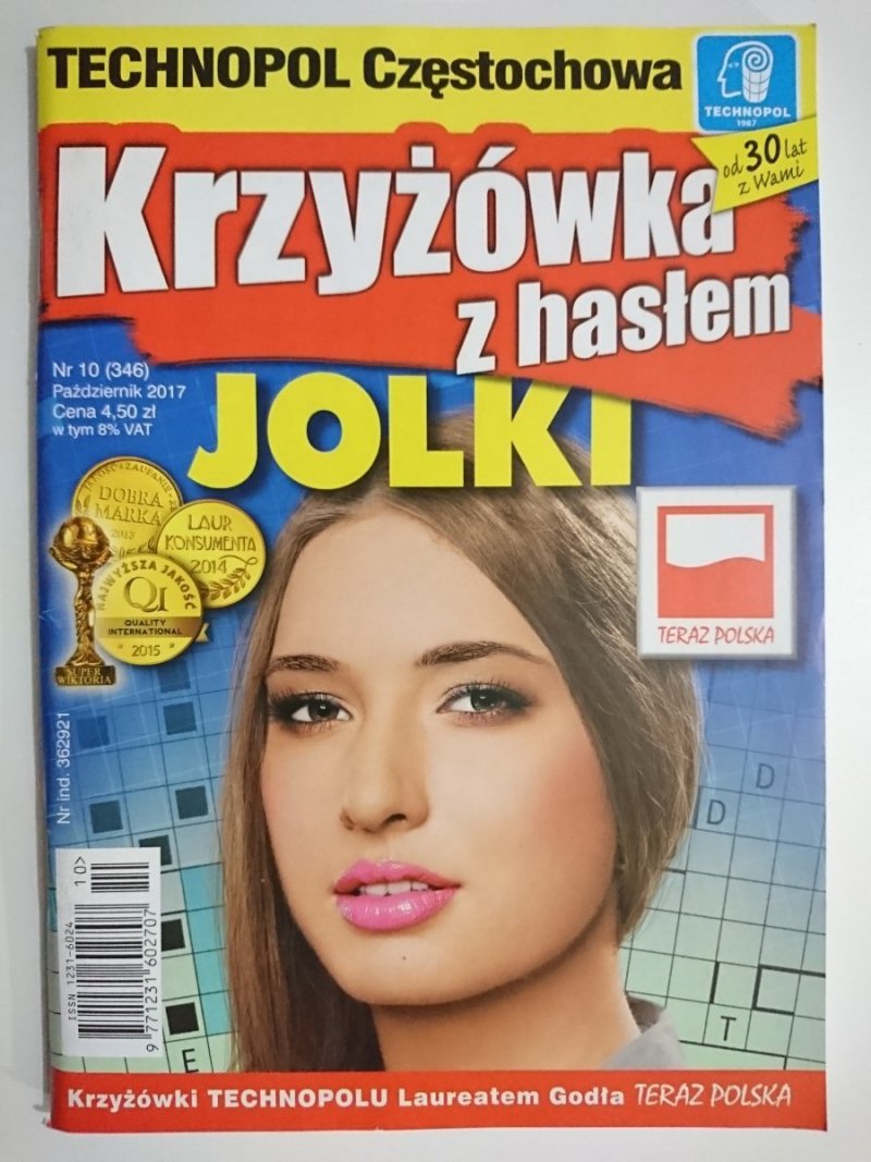 KRZYŻÓWKA Z HASŁEM JOLKI 10-2017