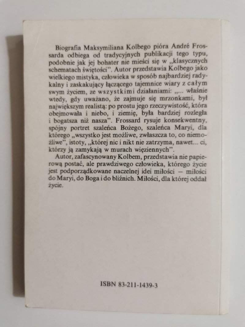 PAMIĘTAJCIE O MIŁOŚCI... - Andre Frossard 1996