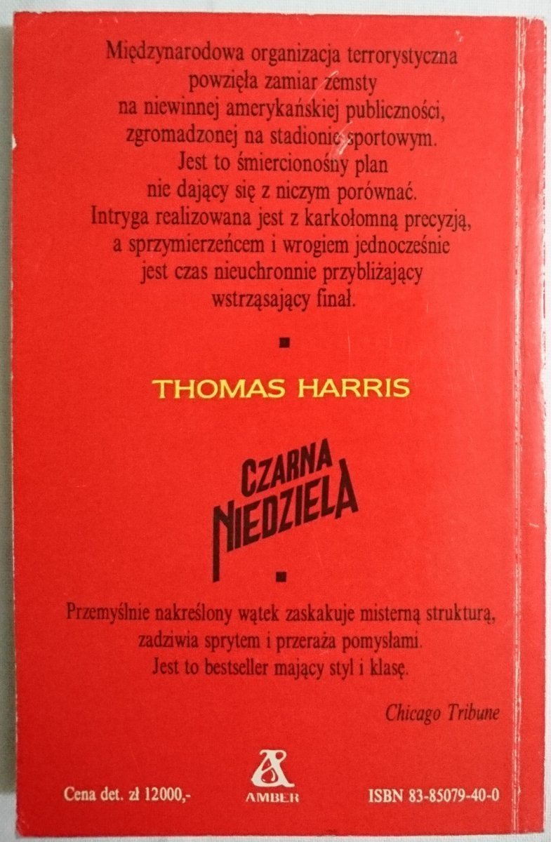 CZARNA NIEDZIELA - Thomas Harris 1991