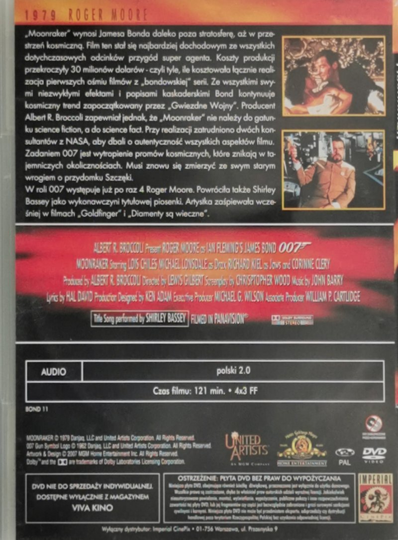 DVD. 007 JAMES BOND. MOONARKER