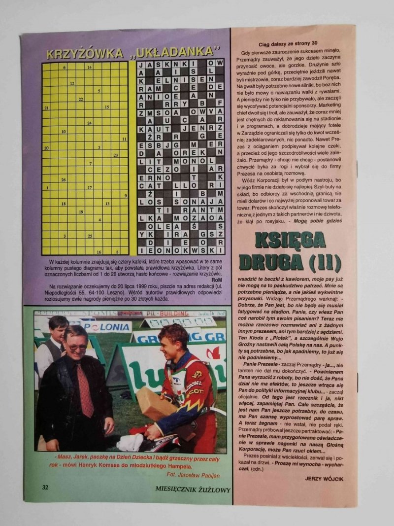 MIESIĘCZNIK ŻUŻLOWY NR 6 1999